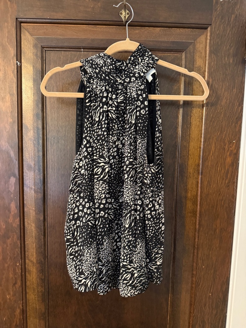 Joie Black and White Patterned Halter Top